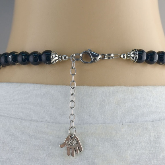 Square Designer Turquoise Cross Necklace Set - Picture 3 of 4